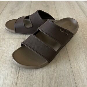 Reef Oasis Double Up Slide Mens Brown Sugarcane Sandals Size 13 Water Friendly